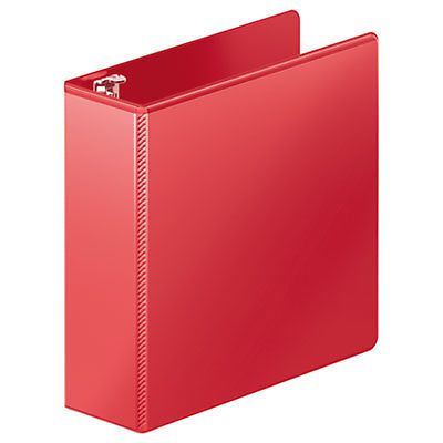 Heavy-duty d-ring view binder w/extra-durable hinge, 3&#034; cap, red 385491797 for sale