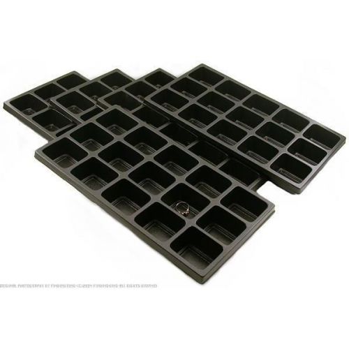 Tray insert 15 compartment black plastic 5pc for sale