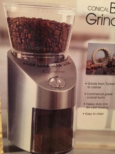 Infinity Capresso Conical Burr Grinder Stainless Steel Model 565.05 NEW in Box