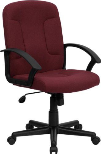 Flash Furniture GO-ST-6-BY-GG Mid-Back Burgundy Fabric Task and Computer Chai...