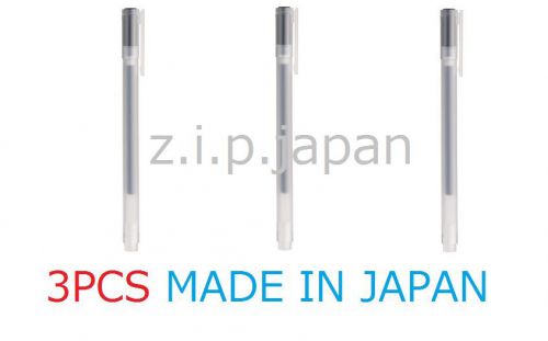 MUJI MoMa Gel Ink Ball Point Pen 0.38mm Black 3PCS MADE IN JAPAN F/S