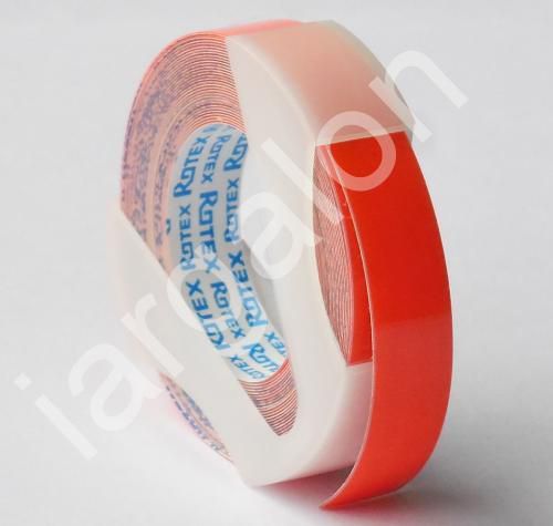 ROTEX Embossing Tape Glossy Orange 3/8&#034; x 12 Ft NEW Label Labeling