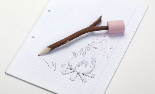 Marshmallow Pencil and Eraser Office School Home Gift Funky Design OTOTO