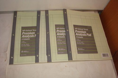Lot Of 4 National Brand Premium Analysis Pad 4 Columns 50 Sheets