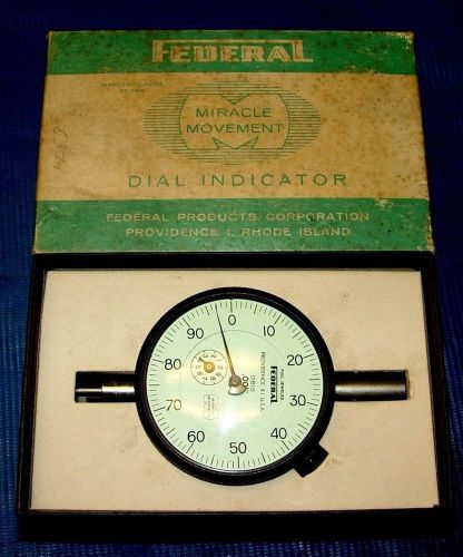 VINTAGE FEDERAL D8IS 2-3/4&#034; Full Jeweled 1 Inch Dial Indicator READS in .001&#034;