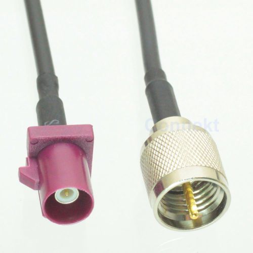 Fakra SMB D 4004 male plug to mini UHF male 15cm RG174 pigtail GSM antenna