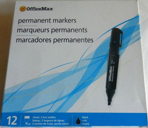 Office Max Permanent Markers 12 chisel point black Sharpie