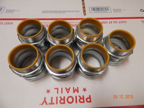 2&#034; inch emt steel insulated compression connector 3lt50g lot of seven (7) *new* for sale