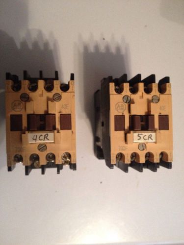 Lot Of 2 Allen Bradley Control Relay, # 700-F400A1, Series B,  120V Coil, Used