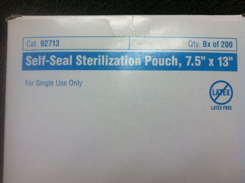 Cardinal Health 7.5&#034; x 13&#034; Self-Seal Sterilization Pouch Dualpeel 92713 Qty 200