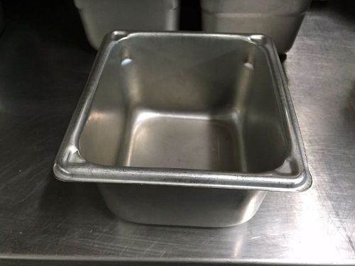 Stainless Steel Insert Pan Commercial 6 3/8&#034; X 6 7/8&#034; X 4&#034; Used NSF