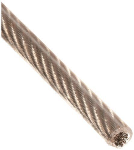 Loos Stainless Steel 302/304 Wire Rope  Vinyl Coated  7x19 Strand Core  Natural