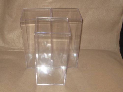 5 Clear Plastic Lucite Acrylic Display Storage Box Case For Beanie Babies 8&#034;x 4&#034;