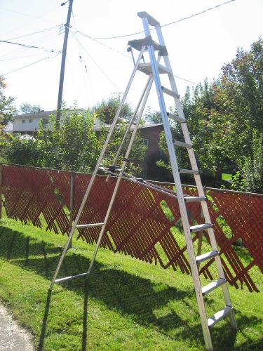 12 foot aluminum step ladder folding multi platform heavy duty stabilizing feet for sale