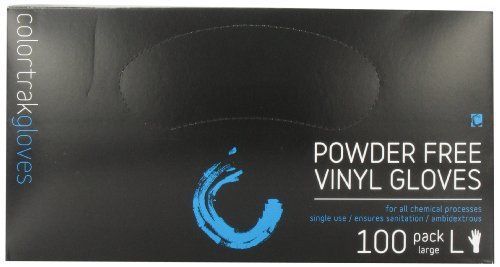 Colortrak Disposable Vinyl Gloves  Powder Free Clear  Large  100 Count  1.63 Pou