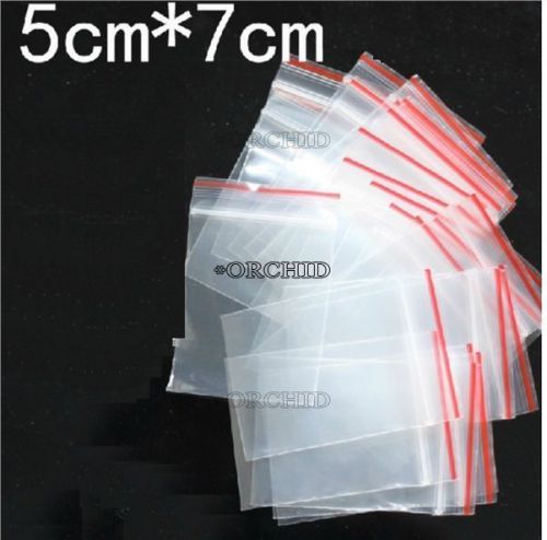 100pcs clear pe plastic self adhesive seal resealable bags 5x7cm #8604903