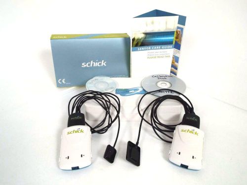 2 Schick CDR Dental X-Ray Sensors (Size 0 &amp; Size 2) w/ Calibration Disks &amp; Docks