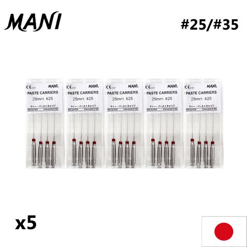 5x lentulo paste carrier, 25mm, .02 taper, close spring #35/#25 sizes mani japan for sale
