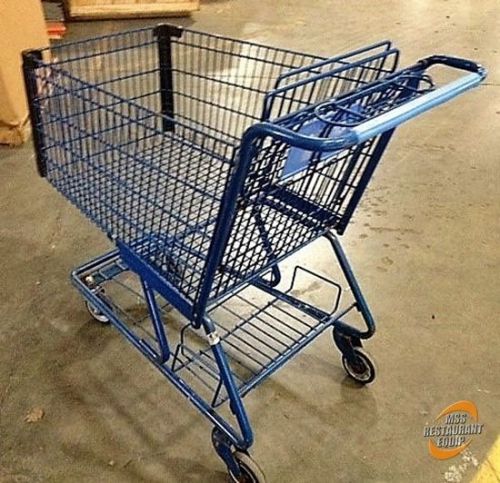 Lot of blue powder coated matching shopping carts for sale