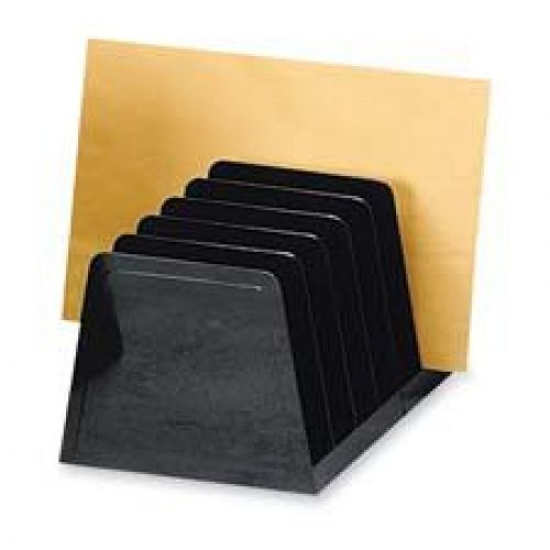 Incline Desk Sorter, 6 Compartment, 8 x 7-3/4 x 6-1/2 Inches, Black