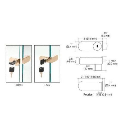 Crl gold plated keyed alike no-drill showcase lock 255gpka for sale