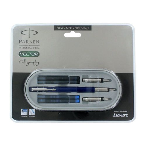 Parker vector standard blue ct calligraphy fountain pen for sale
