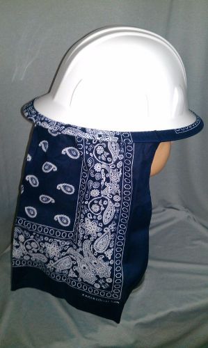 Hard Hat Neck Shade Sun Protector Navy Blue Bandana