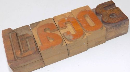 Letterpress Wood Type Printers 5 Block &#039;JACOB&#039; Typography #bc-1293