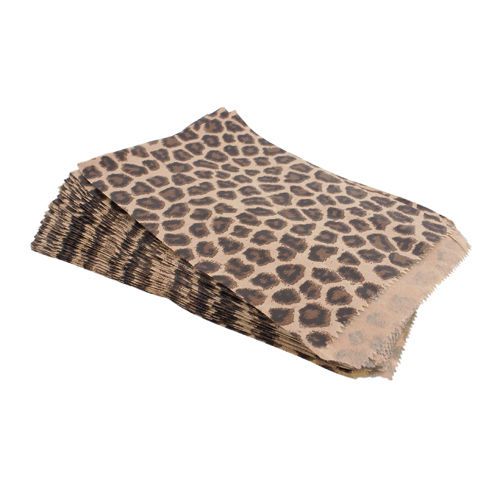100 Leopard Print Gift Bags Merchandise Bags Paper Bags 8 1/2&#034;x 11&#034;