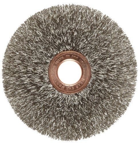 Weiler copper center wire wheel brush, round hole, stainless steel 302, crimped for sale