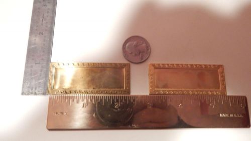 6 VINTAGE NEW NOS BRASS SOLID FANCY PLAQUES LOOK TROPHY ENGRAVEABLE