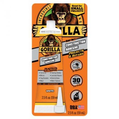 2.5 Oz Construction Adhesive, White Gorilla Caulking and Adhesives 8020001