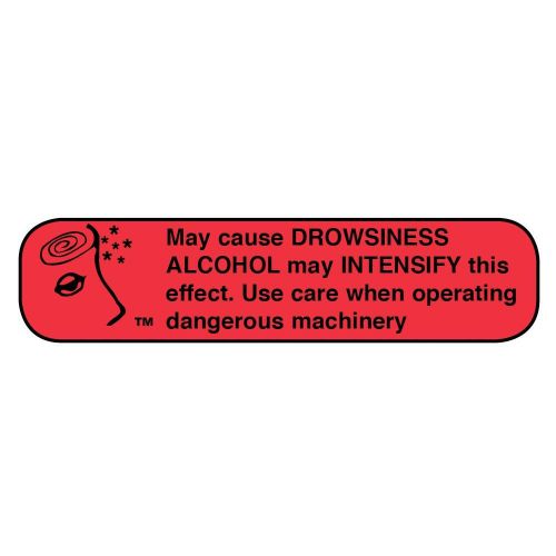 Apothecary Drowsiness/Alcohol Can Intensify Labels, 1000ct 025715400013A381