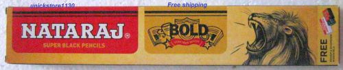 Nataraj Bold Super Black Pencils - 1 x 10 Pencils + Eraser + Sharpner Free