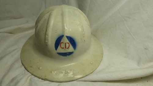 Vintage B.F. McDonald Hard Hat-Civil Defense &amp; United Press International Decals