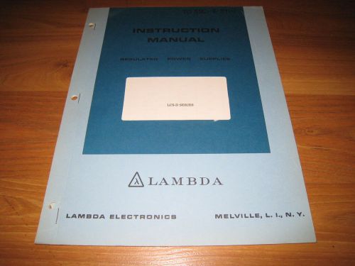 Lambda LCS-D Series Regulated Power Supplies Instruction Manual