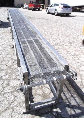 16 Inch x 17 Foot Stainless Steel Wire Belt Inclined Conveyor