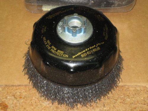 Forney 72860 Wire Cup Brush, Industrial Pro Coarse Crimped with 5/8-Inch-11 New