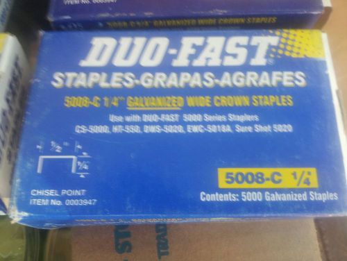1 box of 5000 Duo fast staples 5008-c 1/4&#034; galvanized used w/ 5000 series
