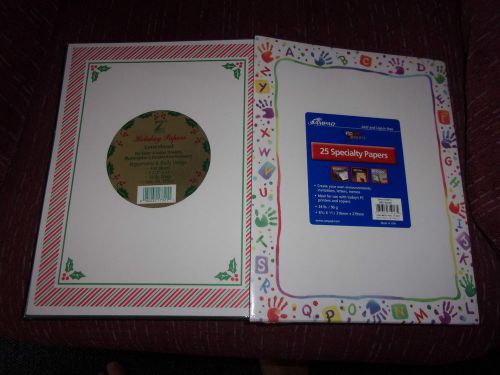 Specialty Paper Packs Letterhead Acid Free ABC&#039;s &amp; Laser Inkjet Christmas Holly
