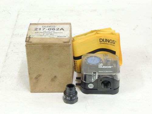 New Dungs Air Pressure Switch 217-062A  5 Amp, 120 VAC, 2&#034;, 20&#034; WC