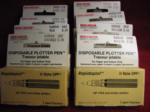 (8) Koh-I-Noor 64NDH Plotter Pens H Style  Lot M