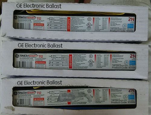 (lot 3) ge electronic ballast t12 ge240psmvn-diyb 93886 multi-volt free shipping for sale