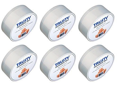 Trusty Packing Tape Roll 1.88-Inch x 109.4 Yard, Clear, Pack of 6