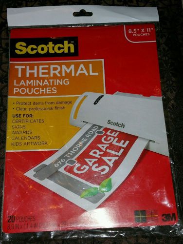 3M Scotch Thermal Laminating Pouches 8.5 x 11 Inches 20-Pack New