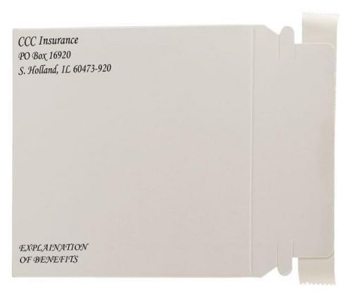 9 x 11 1/2 Stayflat Rigid Mailers Custom Print 1 Color 100/lot Mail Envelopes