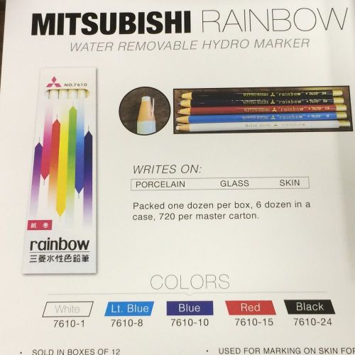 Mitubishi rainbow water removable hydro marker 12 white for sale