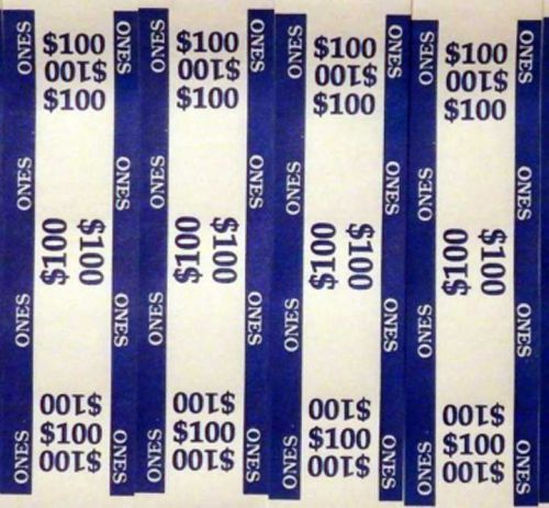 25 - Blue $1 Self-Sealing Currency Bands - $100 Cash - Money Straps For Ones