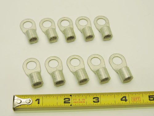 (10 pk) copper tinned lug 1 gauge 3/8&#034; hole battery cable connector terminal lot for sale