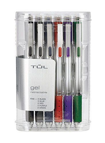TUL Retractable Gel Pens 0.5 mm Fine Point, Assorted 12/pk